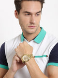  Shop Authentic Guess Analog Chronograph Gold Dial Gold Steel Strap Watch for Men - W0075G5 - Luxxuri