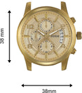 Guess Analog Chronograph Gold Dial Gold Steel Strap Watch for Men - W0075G5