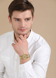  Shop Authentic Guess Analog Chronograph Gold Dial Gold Steel Strap Watch for Men - W0075G5 - Luxxuri