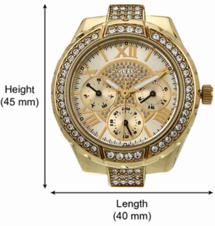  Shop Authentic Guess Viva Diamonds Gold Dial Gold Steel Strap Watch for Women - W0111L2 - Luxxuri