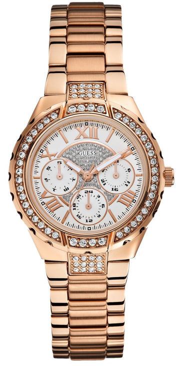  Shop Authentic Guess Viva Diamonds White Dial Rose Gold Steel Strap Watch for Women - W0111L3 - Luxxuri