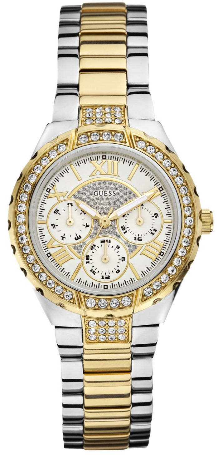  Shop Authentic Guess Viva Diamonds Silver Dial Two Tone Steel Strap Watch for Women - W0111L5 - Luxxuri