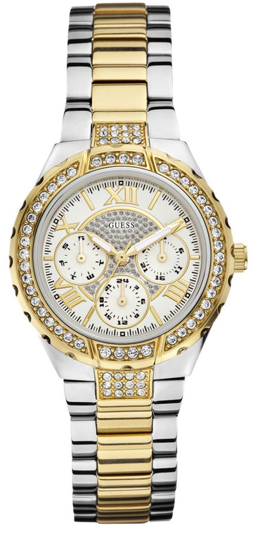  Shop Authentic Guess Viva Diamonds Silver Dial Two Tone Steel Strap Watch for Women - W0111L5 - Luxxuri