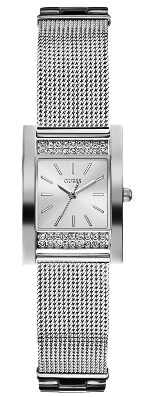  Shop Authentic Guess Nouveau Diamonds Silver Dial Silver Mesh Bracelet Watch for Women - W0127L1 - Luxxuri