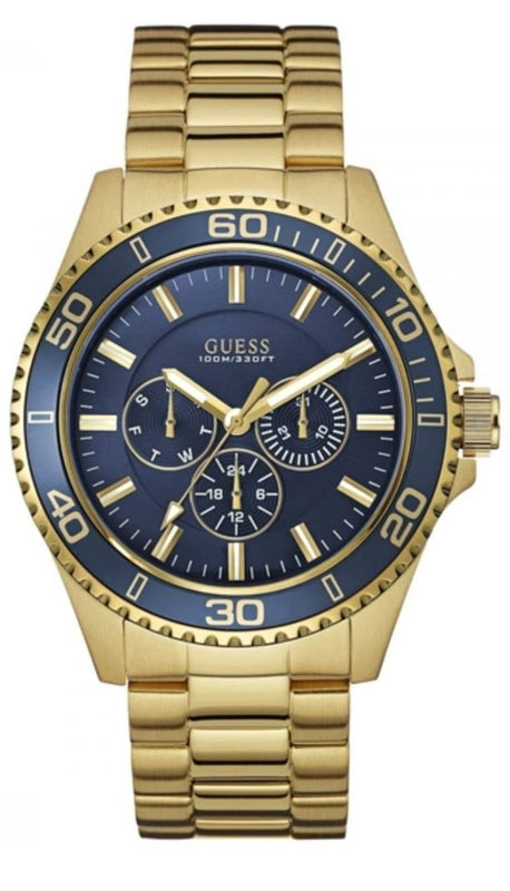  Shop Authentic Guess Chaser Multifunction Blue Dial Gold Steel Strap Watch for Men - W0172G5 - Luxxuri