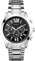  Shop Authentic Guess Chronograph Black Dial Silver Steel Strap Watch for Men - W0193G2 - Luxxuri