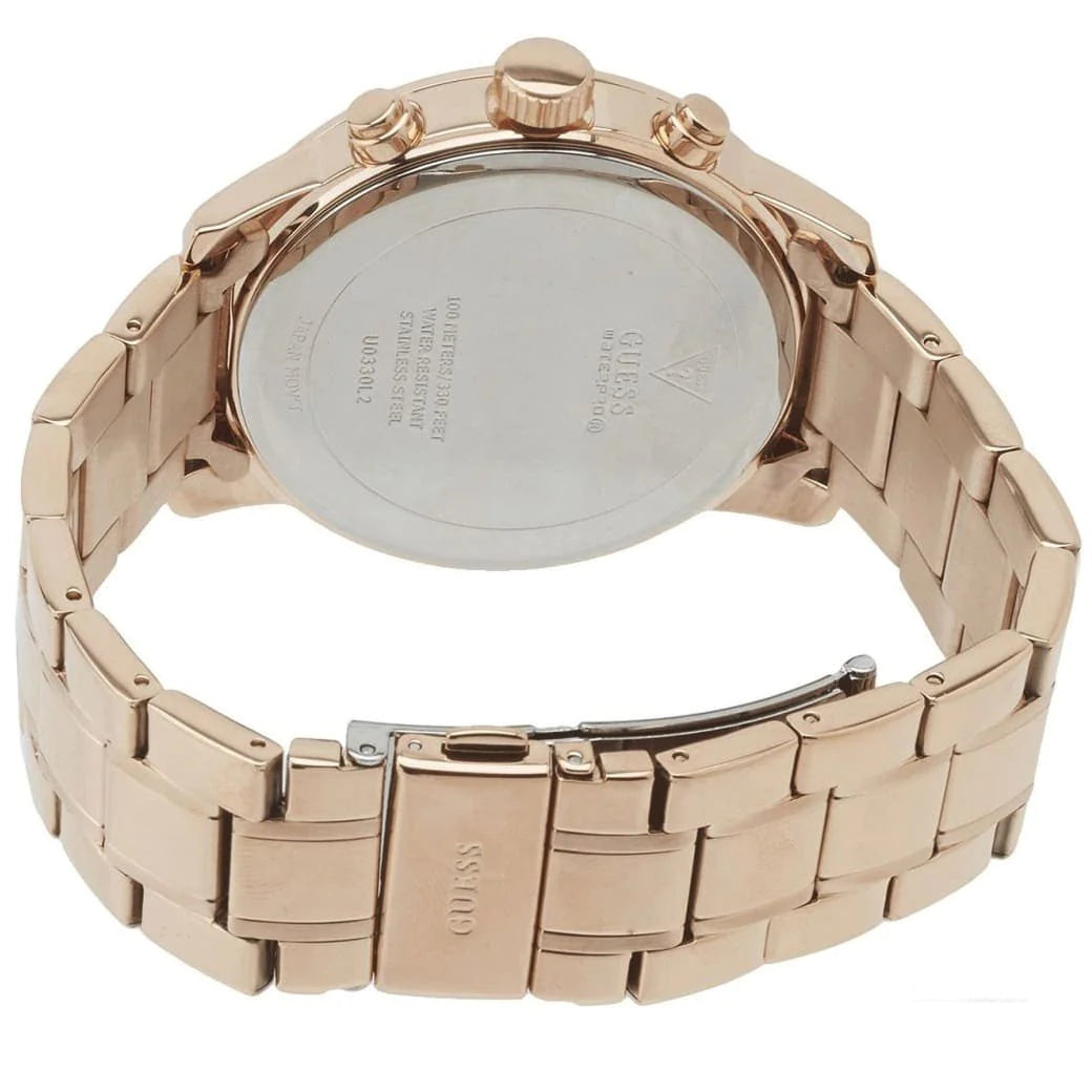  Shop Authentic Guess Sunrise Quartz Rose Gold Dial Rose Gold Steel Strap Watch For Women - W0330L2 - Luxxuri