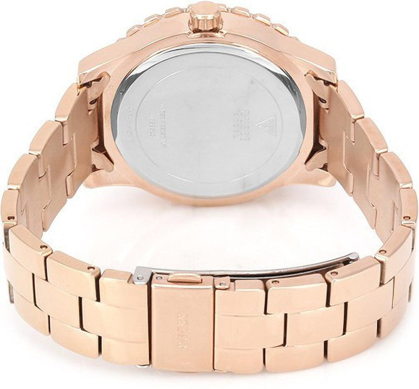  Shop Authentic Guess Dazzler Diamonds Silver Dial Rose Gold Steel Strap Watch for Women - W0335L3 - Luxxuri