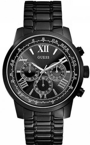  Shop Authentic Guess Horizon Chronograph Black Dial Black Steel Strap Watch For Men - W0379G2 - Luxxuri