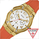  Shop Authentic Guess Jet Setter Golden Dial Orange Rubber Watch For Women - W0564L2 - Luxxuri
