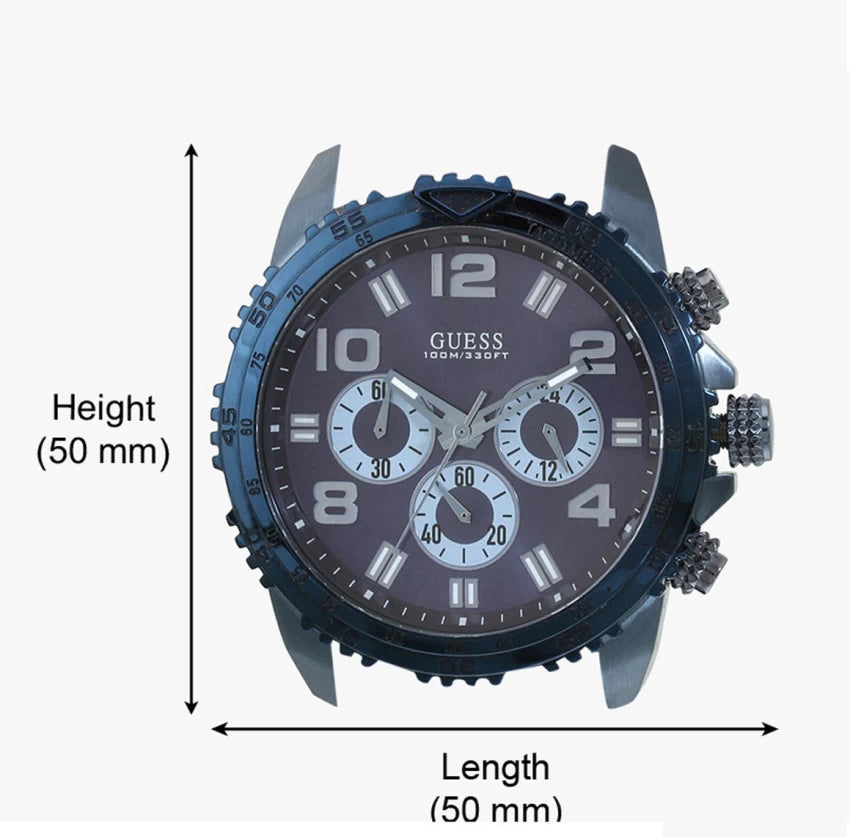  Shop Authentic Guess Velocity Chronograph Blue Dial Blue Rubber Steel Strap Watch for Men - W0599G4 - Luxxuri