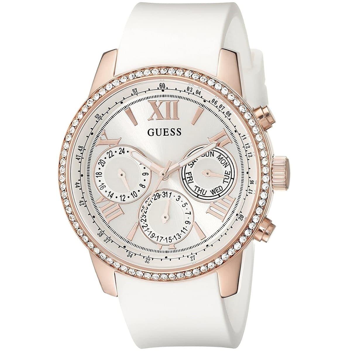  Shop Authentic Guess Sport White Dial White Rubber Strap Watch For Women - W0616L1 - Luxxuri