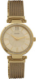  Shop Authentic Guess Soho Champagne Dial Stainless Steel Mesh Bracelet Watch For Women - W0638L2 - Luxxuri