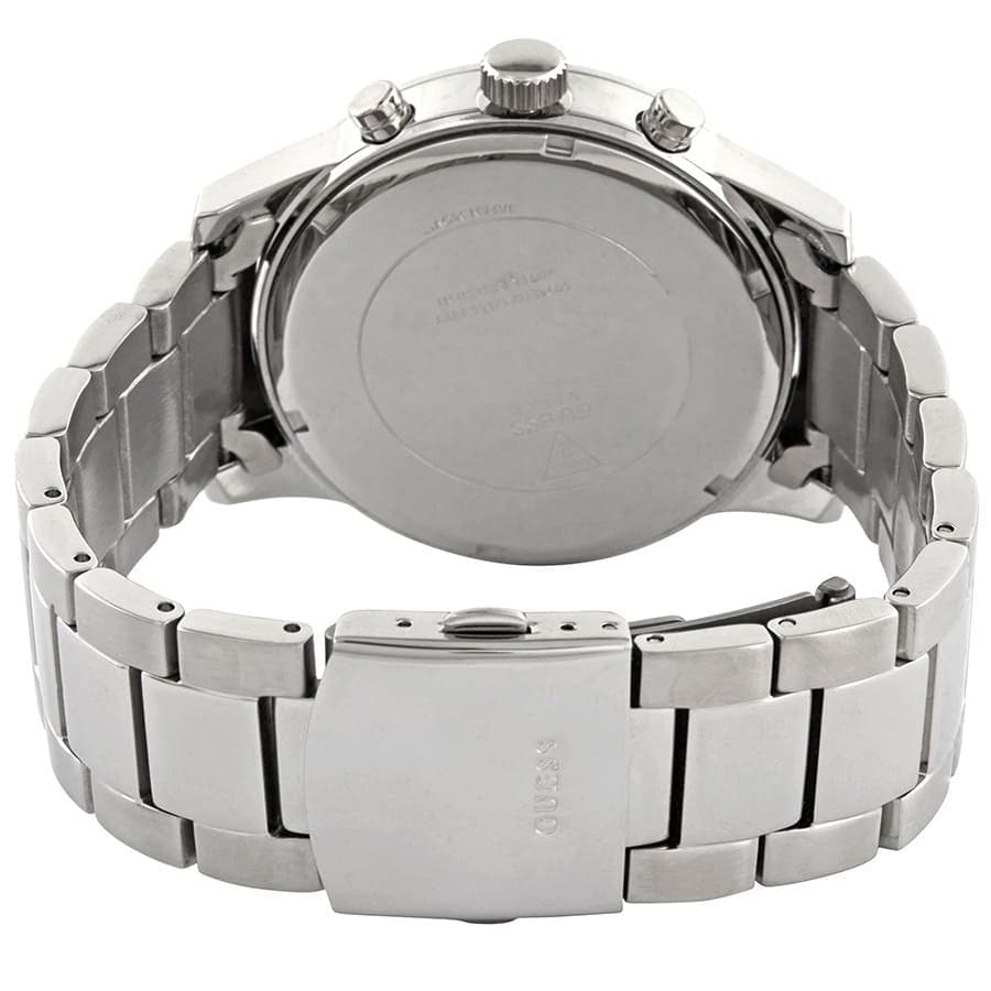  Shop Authentic Guess Atlas Chronograph Silver Dial Silver Steel Strap Watch For Men - W0668G7 - Luxxuri