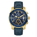  Shop Authentic Guess Pinnacle Chronograph Quartz Blue Dial Blue Leather Strap Watch For Men - W0673G2 - Luxxuri