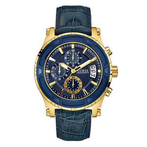  Shop Authentic Guess Pinnacle Chronograph Quartz Blue Dial Blue Leather Strap Watch For Men - W0673G2 - Luxxuri
