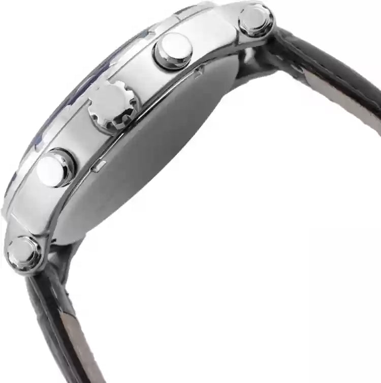  Shop Authentic Guess Pinnacle Chronograph Quartz Blue Dial Black Leather Strap Watch For Men - W0673G4 - Luxxuri