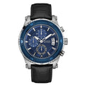  Shop Authentic Guess Pinnacle Chronograph Quartz Blue Dial Black Leather Strap Watch For Men - W0673G4 - Luxxuri