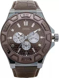  Shop Authentic Guess Force Quartz Brown Dial Brown Leather Strap Watch For Men - W0674G5 - Luxxuri
