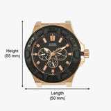  Shop Authentic Guess Force Analog Black Dial Black Leather Strap Watch For Men - W0674G6 - Luxxuri