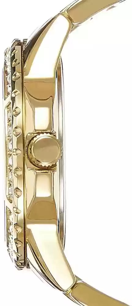 Guess Sassy Analog Quartz Gold Dial Gold Steel Strap Watch For Women - W0705L2