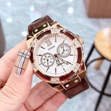  Shop Authentic Guess Limelight Analog White Dial Brown Leather Strap Watch For Women - W0775l14 - Luxxuri