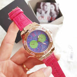  Shop Authentic Guess Limelight Quartz Multicolor Dial Red Leather Strap Watch For Women - W0775L4 - Luxxuri