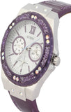  Shop Authentic Guess Limelight Quartz Silver Dial Purple Leather Strap Watch For Women - W0775L6 - Luxxuri