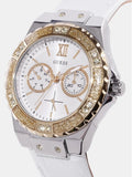  Shop Authentic Guess Limelight Quartz Silver Dial White Leather Strap Watch For Women - W0775l8 - Luxxuri