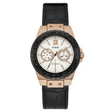  Shop Authentic Guess Limelight Quartz White Dial Black Leather Strap Watch For Women - W0775L9 - Luxxuri