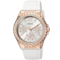  Shop Authentic Guess Starlight Diamonds White Dial White Rubber Strap Watch for Women - W0846L5 - Luxxuri
