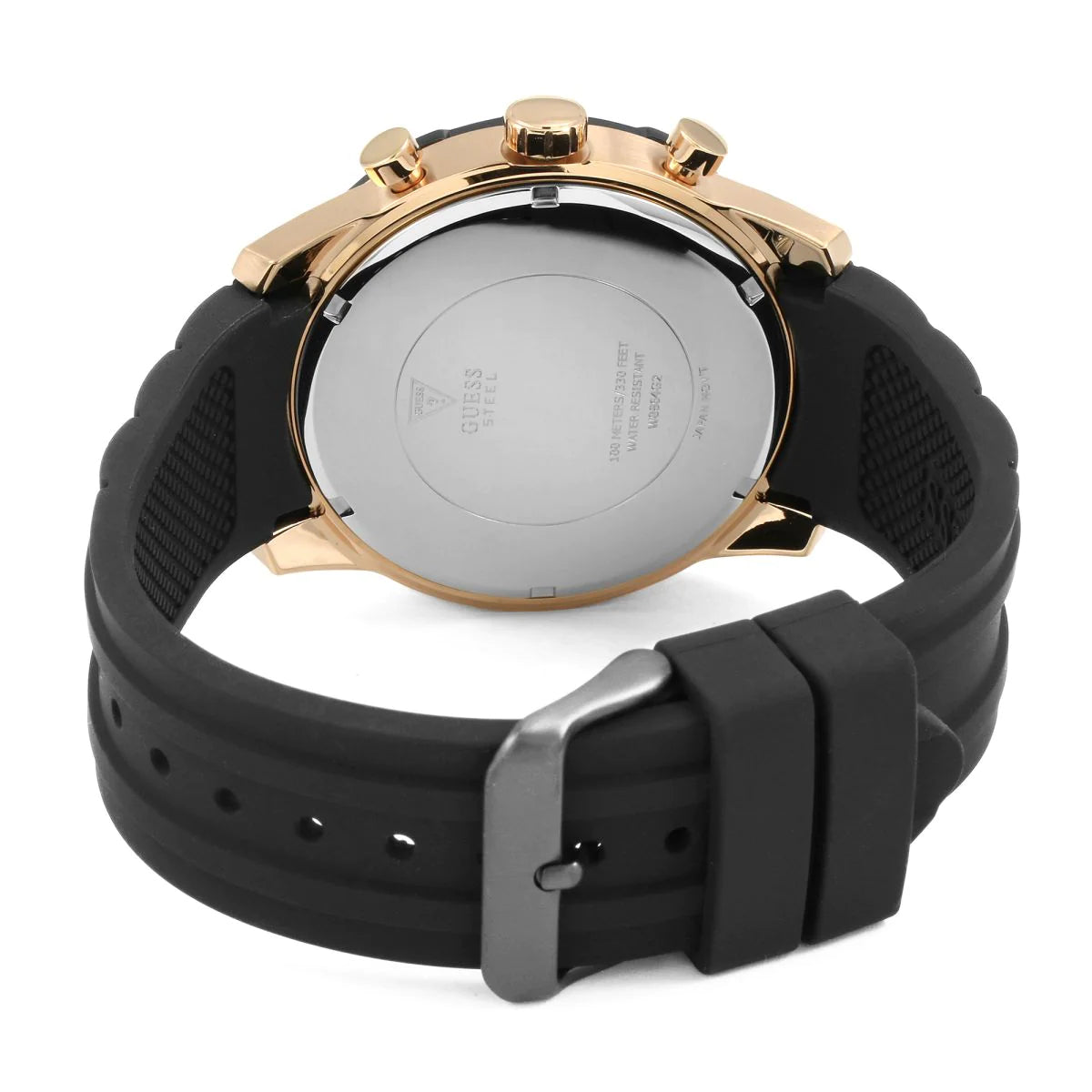  Shop Authentic Guess Caliber Chronograph Black Dial Black Rubber Strap Watch for Men  - W0864G2 - Luxxuri