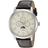  Shop Authentic Guess Delancy Quartz White Dial Brown Leather Strap Watch For Men - W0870G1 - Luxxuri