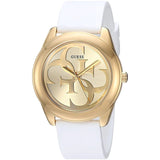  Shop Authentic Guess G-Twist Gold Dial White Rubber Strap Watch for Women - W0911L7 - Luxxuri