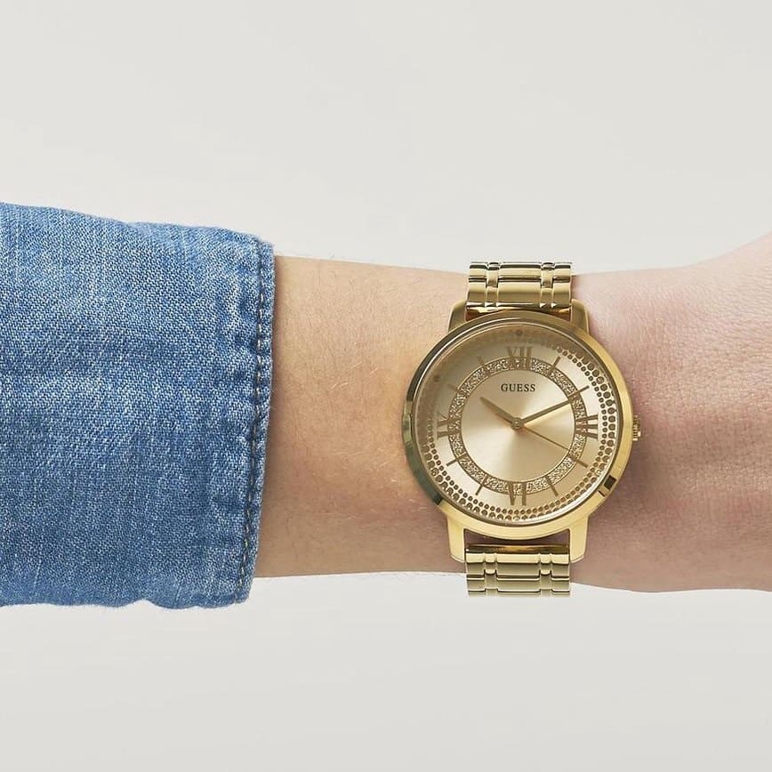  Shop Authentic Guess Montauk Gold Dial Gold Steel Strap Watch for Women - W0933L2 - Luxxuri