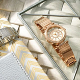  Shop Authentic Guess Muse Quartz Silver Dial Rose Gold Steel Strap Watch For Women - W1008L3 - Luxxuri