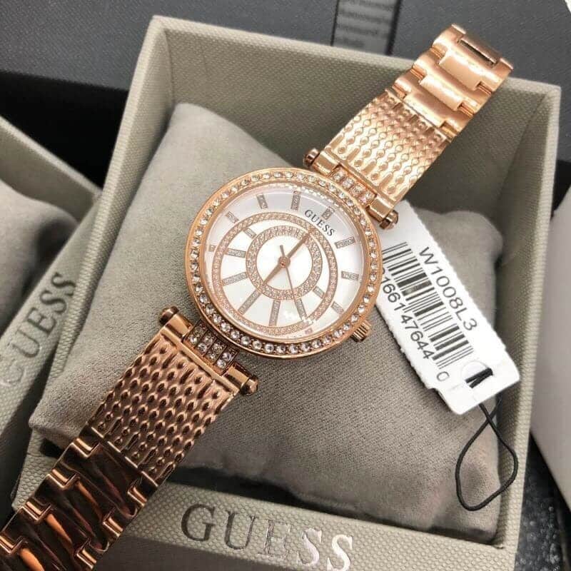  Shop Authentic Guess Muse Quartz Silver Dial Rose Gold Steel Strap Watch For Women - W1008L3 - Luxxuri