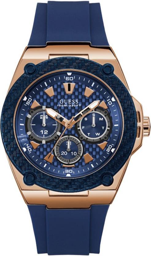  Shop Authentic Guess Legacy Chronograph Blue Dial Blue Rubber Strap Watch For Men - W1049G9 - Luxxuri