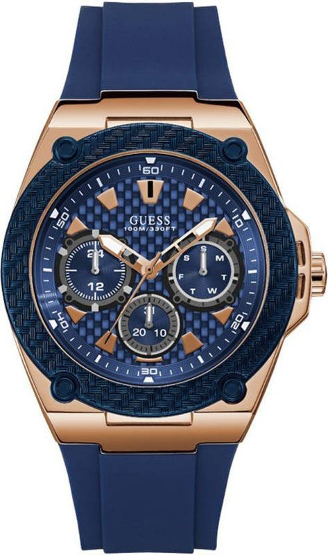  Shop Authentic Guess Legacy Blue Dial Blue Silicone Strap Watch For Men - W1049G2 - Luxxuri