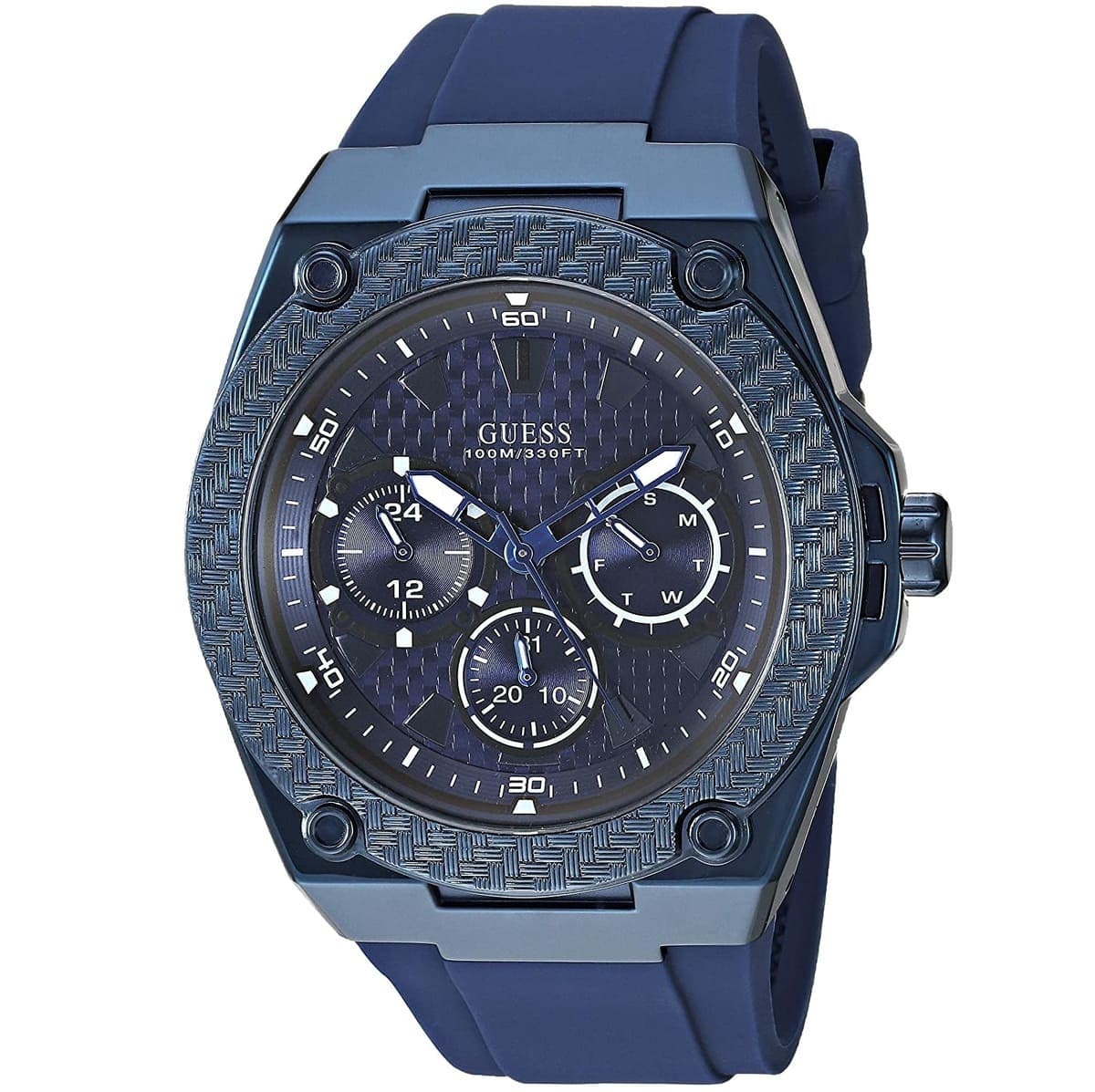  Shop Authentic Guess Legacy Blue Dial Blue Rubber Strap Watch for Men - W1049G7 - Luxxuri