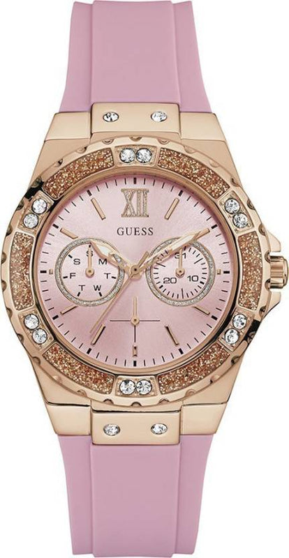  Shop Authentic Guess Rose Gold Dial with Diamonds Pink Rubber Strap Watch For Women - W1053L3 - Luxxuri