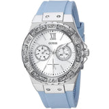  Shop Authentic Guess Limelight Crystals White Dial Blue Rubber Strap Watch for Women - W1053L5 - Luxxuri