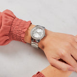  Shop Authentic Guess Bedazzle Diamonds Silver Dial Silver Steel Strap Watch For Women - W1097L1 - Luxxuri