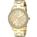  Shop Authentic Guess Bedazzle Diamonds Gold Dial Gold Steel Strap Watch For Women - W1097L2 - Luxxuri