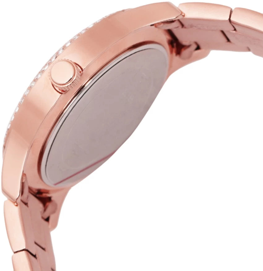  Shop Authentic Guess Bedazzle Diamonds Silver Dial Rose Gold Steel Strap Watch For Women - W1097L3 - Luxxuri