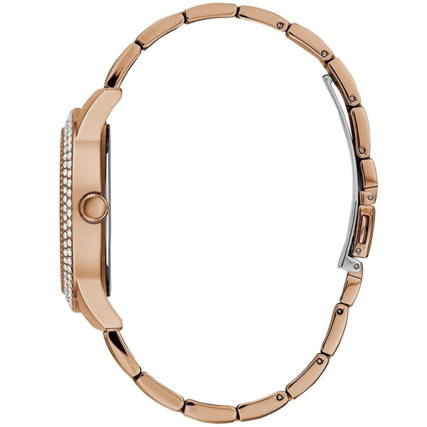  Shop Authentic Guess Monroe Silver Dial Rose Gold Steel Strap Watch For Women - W1152L3 - Luxxuri