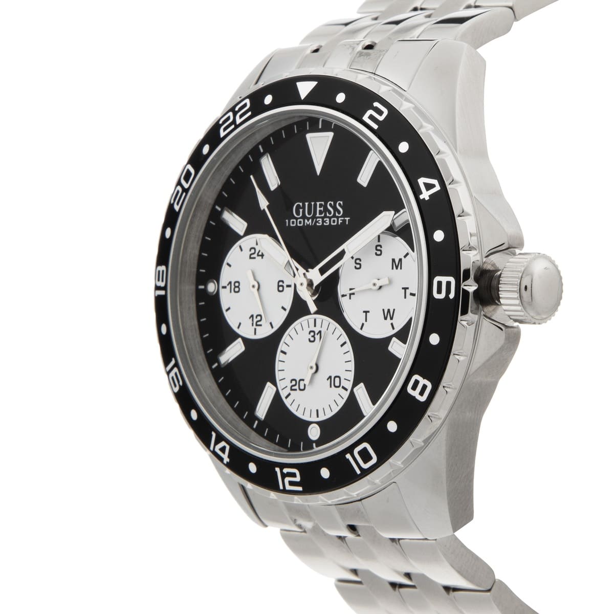  Shop Authentic Guess Odyssey Black Dial Silver Steel Strap Watch For Men - W1107G1 - Luxxuri