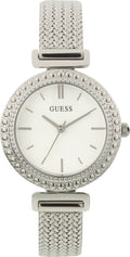 Guess Quartz Silver Dial Silver Mesh Bracelet Watch For Women - W1152L1