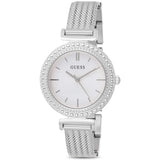  Shop Authentic Guess Quartz Silver Dial Silver Mesh Bracelet Watch For Women - W1152L1 - Luxxuri