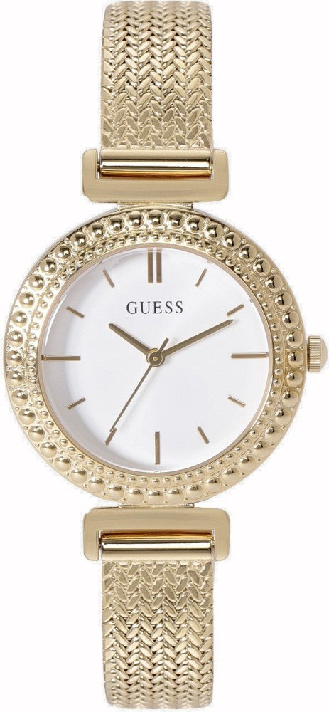  Shop Authentic Guess Quartz White Dial Gold Steel Strap Watch For Women - W1152L2 - Luxxuri